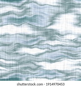 Aegean Teal Wavy Stripe Patterned Linen Texture Background. Summer Coastal Living Style Home Decor Fabric Effect. Sea Green Wash Grunge Wave Line Blur Material. Decorative Textile Seamless Pattern

