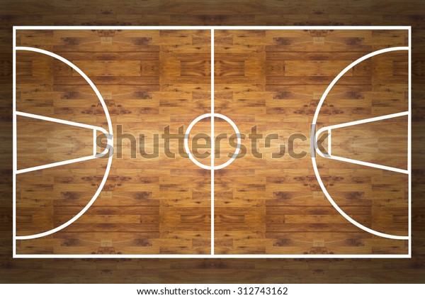 Aerial Top View Hardwood Basketball Court Stock Illustration 312743162