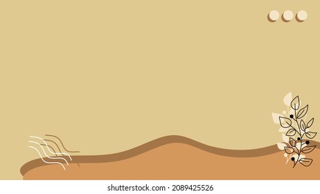 Aesthetic Brown Background With Simple Element