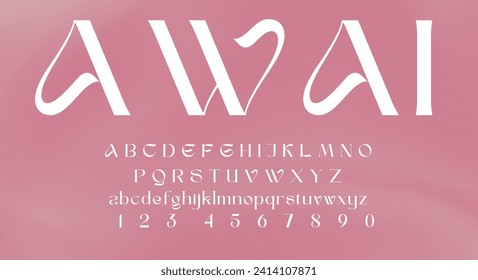 Aesthetic Elegant modern alphabet latin roman letter font luxury typography fonts logo font decoration number calligraphy calligraphic designs Classic pastel pink background brush white trendy trend - Powered by Shutterstock