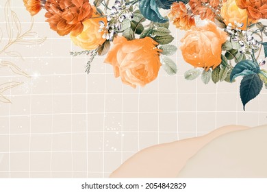 Aesthetic Flower Wallpaper Background, Beautiful Remix From Vintage Public Domain Art