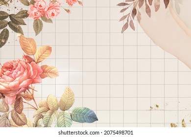 Aesthetic Flower Wallpaper Background, Beautiful Remix From Vintage Public Domain Art