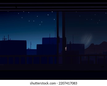 Aesthetic Lofi Landscape City Background Stock Illustration 2207417083 ...