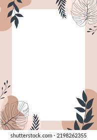 Aesthetic Minimal Plants Theme Poster Card Stock Illustration ...