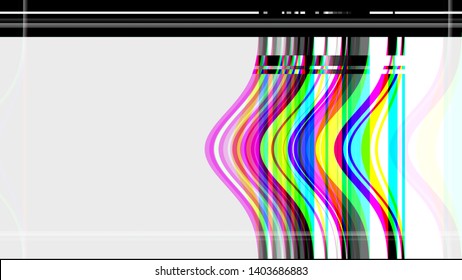 Aesthetic old retro tv test image  tv snows  tv bars  VHS  GLITCH EFFECT  3d primary colors diffraction  flawing technologies  designing patterns  broken pixel  various errors  bug …