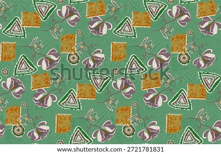 Aesthetic tree pattern, seamless Art Nouveau background in oriental style. Vintage tree pattern illustration. Vintage botanical pattern background. Vintage tree artwork background illustration