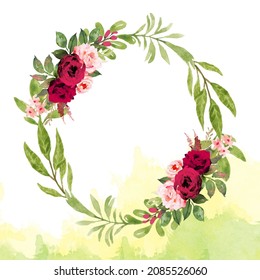 Aesthetic Watercolor Floral Art Decor Cards Stock Illustration 