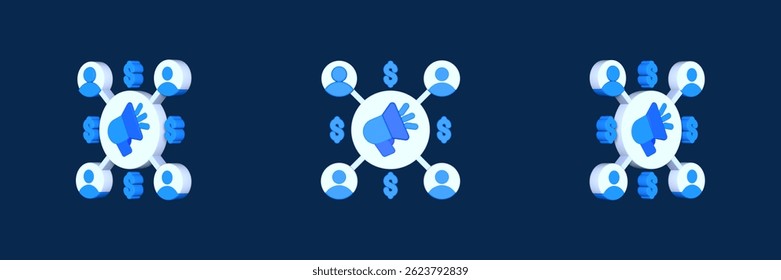 affiliate marketing digital marketing 3D icon