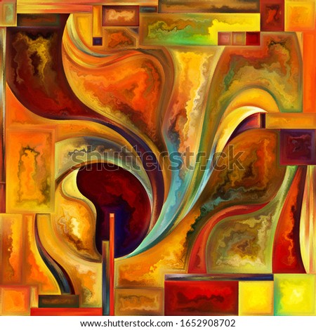 Affinity of Forms series. Square background of colorful shapes and textures on the subject of art, design, creativity and imagination.