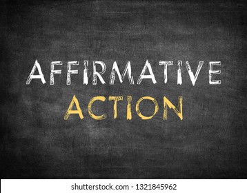 Affirmative Action On Chalkboard Background