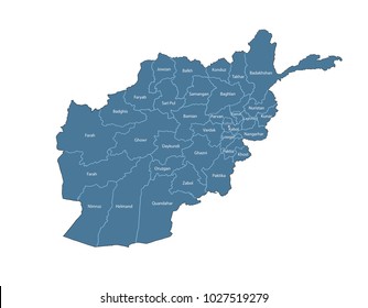 Afghanistan All Regions Their Names Stock Illustration 1027519279 ...