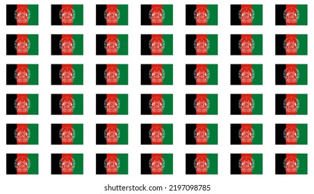 Afghanistan Flag Pattern In White Background