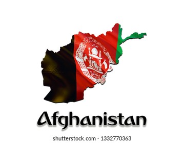 Flag Map Afghanistan 3d Rendering Afghanistan Stock Illustration 1332770366