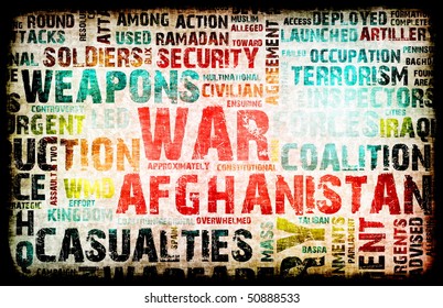 Afghanistan War As A Grunge Abstract Background