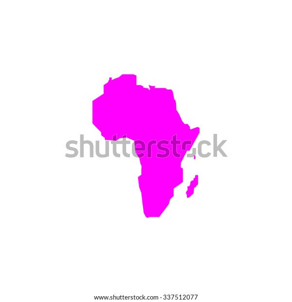 Africa Map Pink Icon On White Stock Illustration 337512077