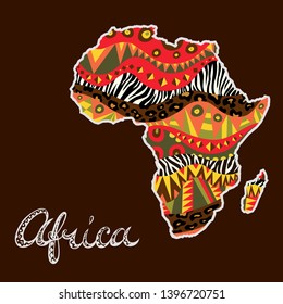 Africa Ornate Continent Hand Drawn Title Stock Vector (Royalty Free ...