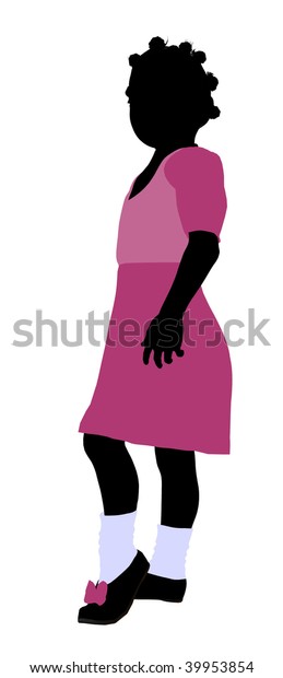 African American Girl Silhouette On White Stock Illustration 39953854