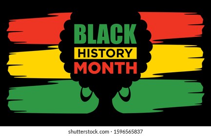 African American History or Black History Month 2020. Celebrated every year in February in the United States and Canada. Picture illustration, background, logo.