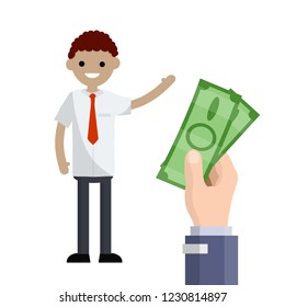 Man Banknotes Money His Hands Concept Stock Vector (Royalty Free ...