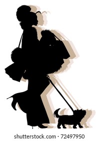  african american shopping girl silhouette (also available vector version of this image)