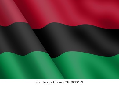 African American Waving Flag 3d Illustration Wind Ripple