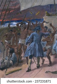 African Captives Fight Against A 18th Century The Slave Ship Crew Captives Greatly Outnumbered The Ships' Crew And Rebellions Occurred On About 10% Of Slave Voyages Usually Near The African Coast.