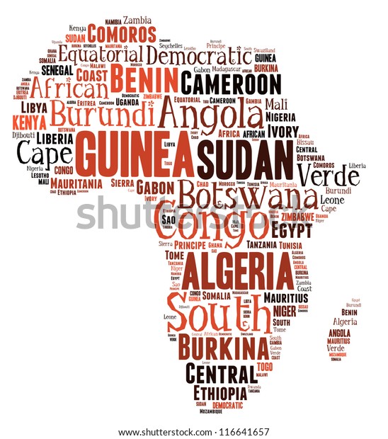 African Countries Word Collage Stock Illustration 116641657