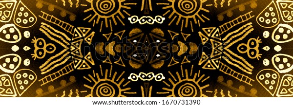 African Divider. Gold Ethnic Carpet.\
African Background Abstract. Bright Modern Art. Luxury Ethnic\
Brush. Aztec Template. Yellow Ethnic Boho Seamless Pattern.\
