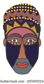 African Face With Heavy Makeup