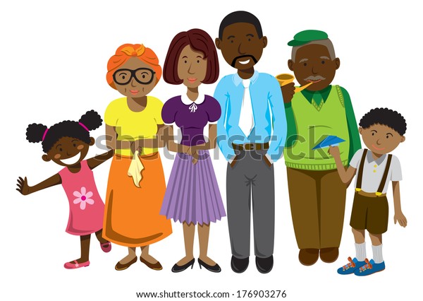 African Family Stock Illustration 176903276