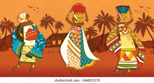 African Lady, Women, Wall Decoration