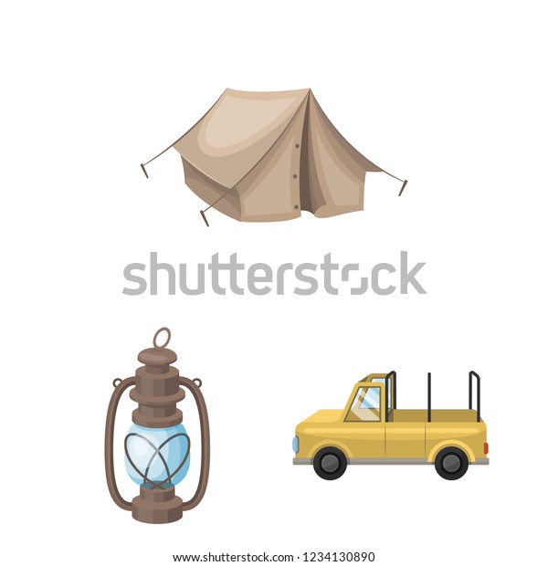 African Safari cartoon icons in set\
collection for design. Trophies and equipment for Safari bitmap\
symbol stock web\
illustration.