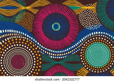 African Tribal Pattern Background In Colorful Tone