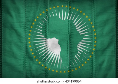 African Union flag pattern on synthetic leather texture