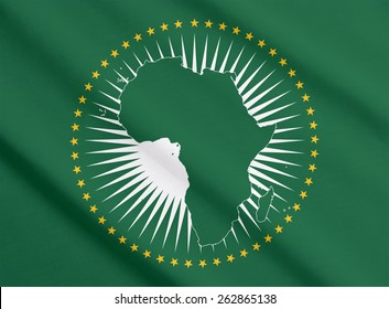 African Union Flag Waving