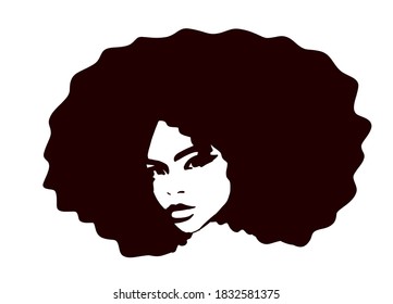 Afro Hair Silhouette Black Queen Illustration Stock Illustration 1832581375