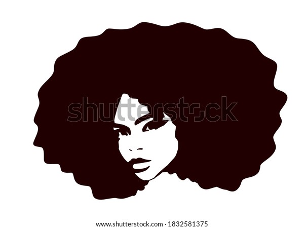 Afro Hair Silhouette Black Queen Illustration Stock Illustration ...