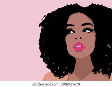 Cartoon black girl afro a cute