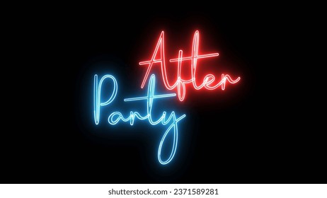 After Party neon sign.  After Party text font with neon light. Luminous and shimmering haze inside the letters of the text Party.  - Powered by Shutterstock