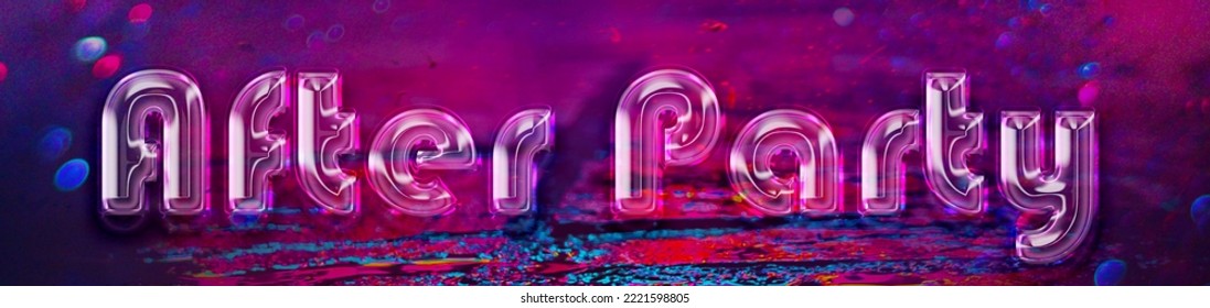 After Party New Year Text Glass Effect Letters Banner Background
