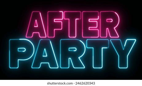 After Party text font with neon light. Luminous and shimmering haze inside the letters of the text Party. After Party neon sign.  - Powered by Shutterstock