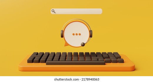 After sales service and customer service 24 7 online and telephone. 3d rendering with yellow background. - Powered by Shutterstock