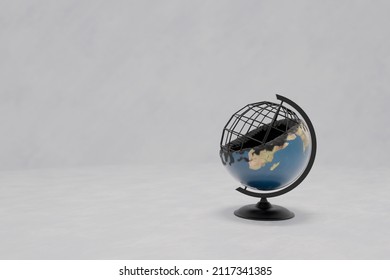 aftermath of Earth miniature burning down. Elements by NASA. 3D illustration
