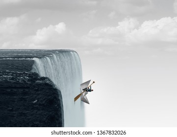 Against The Flow Business Concept As A Metaphor For Swimming Upstream Against The Current As A Symbol For Determination And Courage To Go Opposite Of The Mainstream With 3D Illustration Elements.