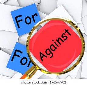 For Against Post-It Papers Meaning Pros And Cons