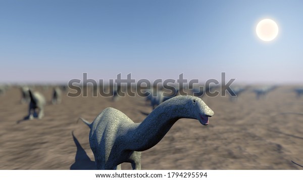 Age of\
Dinosaurs and Apatosaurs. 3d\
illustration
