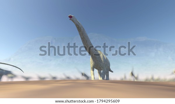 Age of\
Dinosaurs and Apatosaurs. 3d\
illustration
