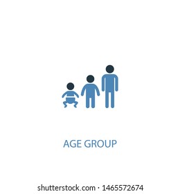 Age Group Concept 2 Colored Icon. Simple Blue Element Illustration. Age Group Concept Symbol Design. Can Be Used For Web And Mobile UI/UX