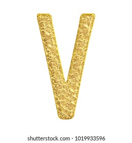 Golden Glitering Letter V Uppercase 3d Stock Illustration 764185630 ...