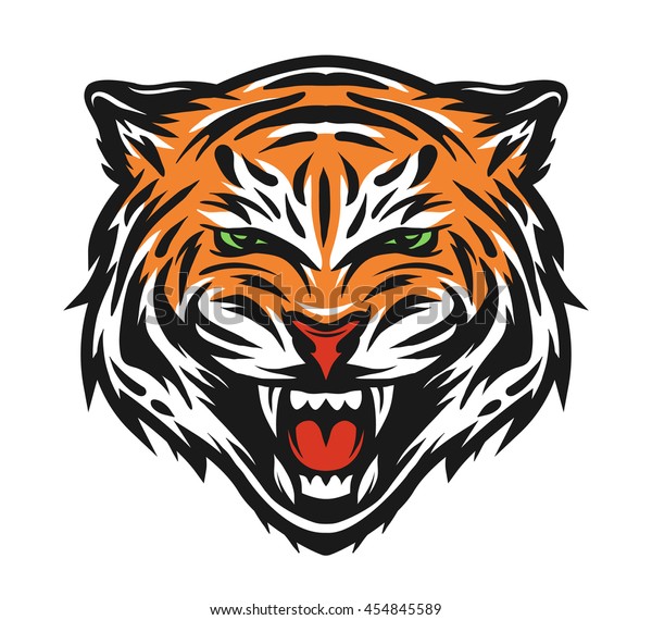 Aggressive Tiger Face Sign Symbol Illustration Stock Illustration ...